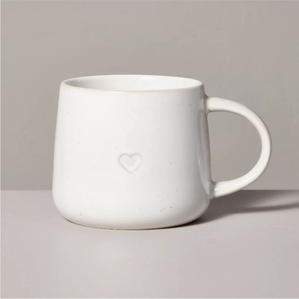 Hearth & Hand 16oz Reactive Glaze Stoneware Valentine's Day Mug/Embossed…